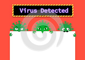 Virus in Email and  document with space, vector