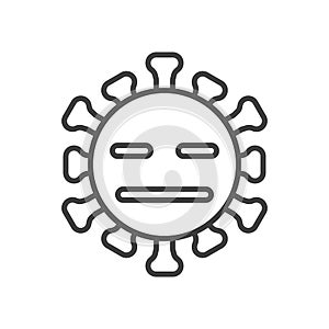 Virus Expressionless Face line icon