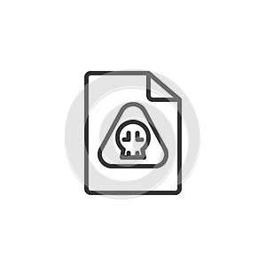 Virus file document line icon