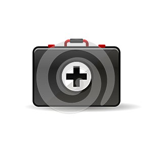 Virus first aid help kit box icon