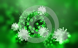 Virus, germs, microbe, bacterium, pathogen organism, leukocyte