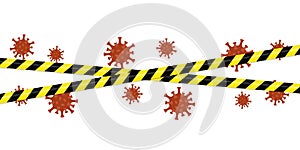 Virus hazard zone with warning tape