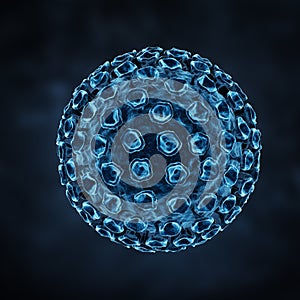 Virus HIV on a dark background.