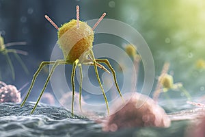 Virus-Host Evolution and Innovation. Coronavirus disease COVID-19 infection 3D medical illustration.