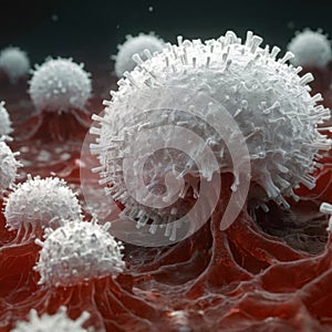 virus in a human blood cell