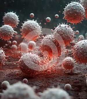 virus in a human blood cell