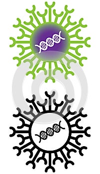 DNA RNA chain virus microbe icon photo