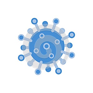 Virus icon. Flat microbe on white background. Corona virus symbol. Germ disease, pathogenic organism. Danger allergy