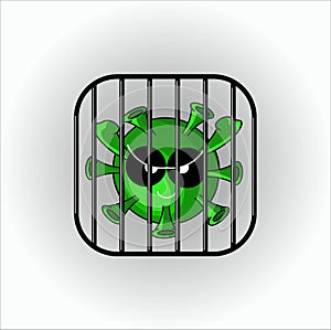 Virus illustration caracter, prison of viruses