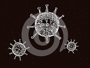 Virus illustration hand drawing