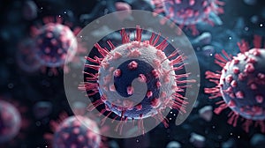 virus illustration offers a microscopic view into the world of microorganisms and biological pathogens.