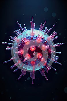 virus illustration offers a microscopic view into the world of microorganisms and biological pathogens.