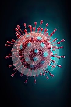 virus illustration offers a microscopic view into the world of microorganisms and biological pathogens.