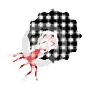 Virus Infecting Cell Halftone Dotted Icon