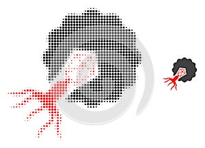 Virus Infecting Cell Halftone Dotted Icon