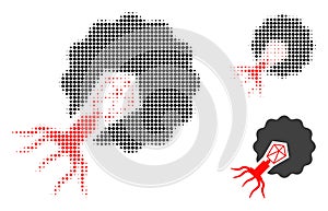 Virus Infecting Cell Halftone Dotted Icon