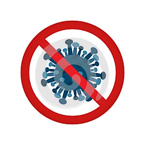 Virus infection outbreak sign vector illustration. Corona COVID-19 pandemic caution warning symbol alert.