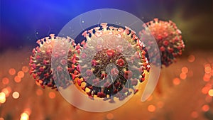 Virus inside organism. Replication and mutation of viruses photo