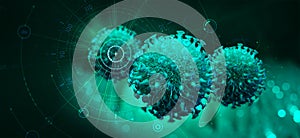 Virus inside organism. Replication and mutation of viruses photo