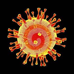 A virus isolated on black background