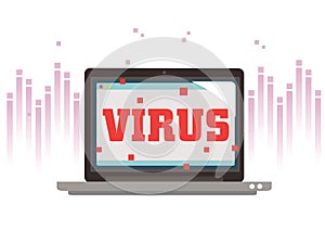 Virus on a laptop screen