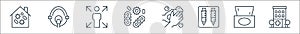 virus line icons. linear set. quality vector line set such as hospital, tissues, syringes, hand washing, infection, infected,