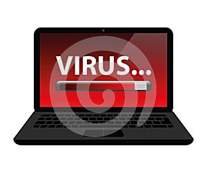 Virus loading laptop internet crime