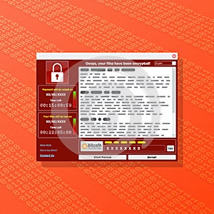 Virus Malware Ransomware wannacry encrypted your files and requires money. photo