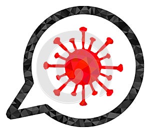 Virus Message Triangle Lowpoly Flat Icon