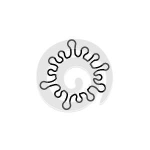 Virus, microbe, bacterium line bicon isolated on white. Vector icon