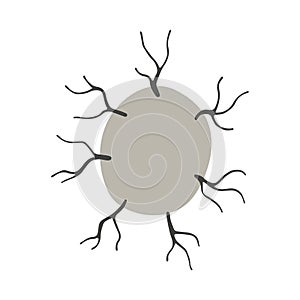 Virus microbe icon, outline hand drawn style