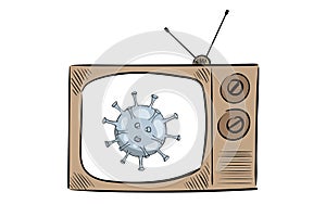 Virus microbe on TV show