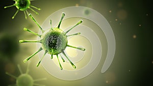 Virus molecule close-up