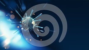 Virus molecule close-up