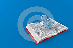 Virus on open book