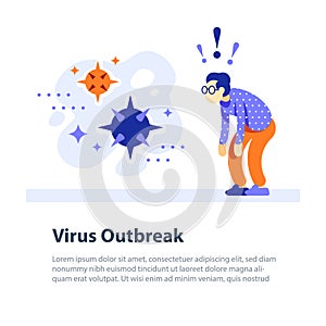 Virus outbreak concept, respiratory disease epidemic, flue risk seasonal period, precaution or preventive measure