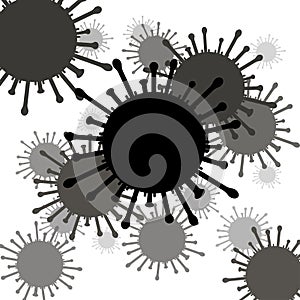 Virus Pandemic Protection Concept. Coronavirus abstract background. Novel coronavirus on white background. Vector illustration