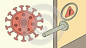 Virus Particle on a Keyhole Security Risk Concept, vector design Generative AI