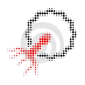 Virus Penetrating Cell Halftone Dotted Icon