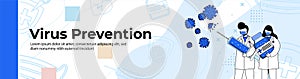 Virus Prevention Web Banner Design header or footer banner