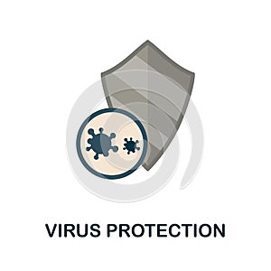 Virus Protection flat icon. Colored sign from antibiotic resistance collection. Creative Virus Protection icon
