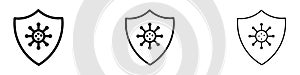 Virus protection shield icon vector