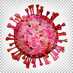 Virus red in transparent background