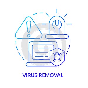 Virus removal blue gradient concept icon