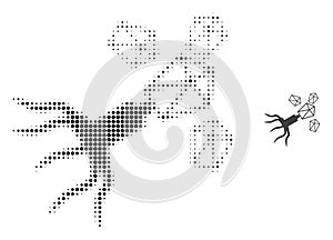 Virus Replication Halftone Dotted Icon