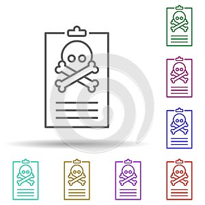 Virus report multi color icon. Simple thin line, outline vector of security icons for ui and ux, website or mobile application