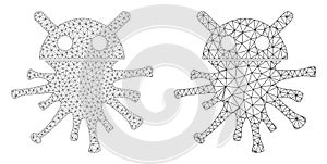 Virus Robot Icon - Vector Triangular Mesh