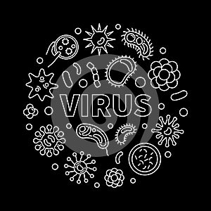 Virus round vector concept illustration in outline style