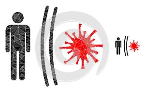 Virus Shield Polygonal Lowpoly Flat Icon