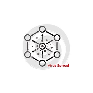 Virus spread infection symbol simple design vector